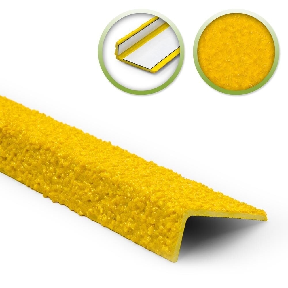Produktabbildung: Mehlhose Antirutschtreppenkantenprofil GFK Extra Stark, selbstklebend, gelb, HxBxL 30 x 70 x 600 mm