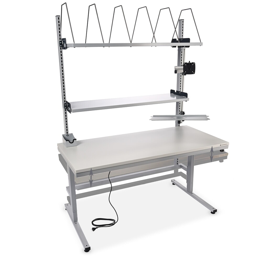 Produktabbildung Nr. 3: HEMMDAL Elektrisch höhenverstellbarer Packtisch ERGO 2, Komplett-Set, Tragfähigkeit 200 kg, HxBxT 720-1.220 x 1.600 x 750 mm