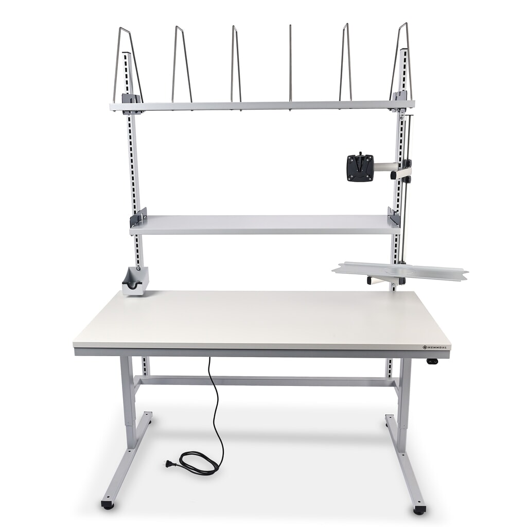 HEMMDAL Elektrisch höhenverstellbarer Packtisch ERGO 2, Komplett-Set, Tragfähigkeit 200 kg, HxBxT 720-1.220 x 1.600 x 750 mm Produktabbildung: HEMMDAL Elektrisch höhenverstellbarer Packtisch ERGO 2, Komplett-Set, Tragfähigkeit 200 kg, HxBxT 720-1.220 x 1.600 x 750 mm