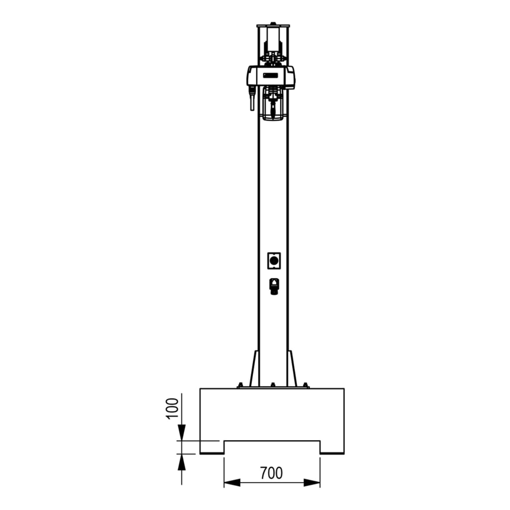 Produktabbildung Nr. 2: Brinkmann mobiler Säulenschwenkkran mit Stahl Ausleger, ABUS Kettenzug, Tragfähigkeit 160 kg, Ausladung 2 m