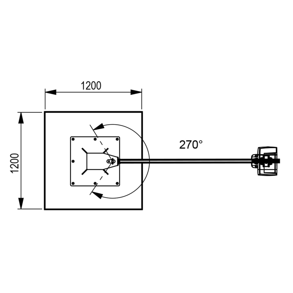 Produktabbildung Nr. 4: Brinkmann mobiler Säulenschwenkkran mit Aluminium Ausleger, ABUS Kettenzug, Tragfähigkeit 125 kg, Ausladung 3 m