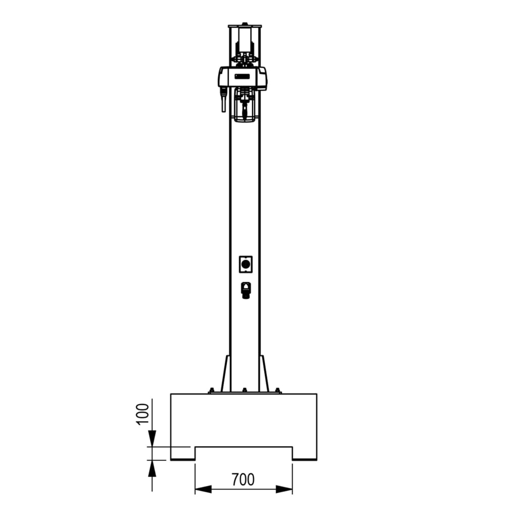 Produktabbildung Nr. 4: Brinkmann mobiler Säulenschwenkkran mit Stahl Ausleger, ABUS Kettenzug, Tragfähigkeit 160 kg, Ausladung 2 m