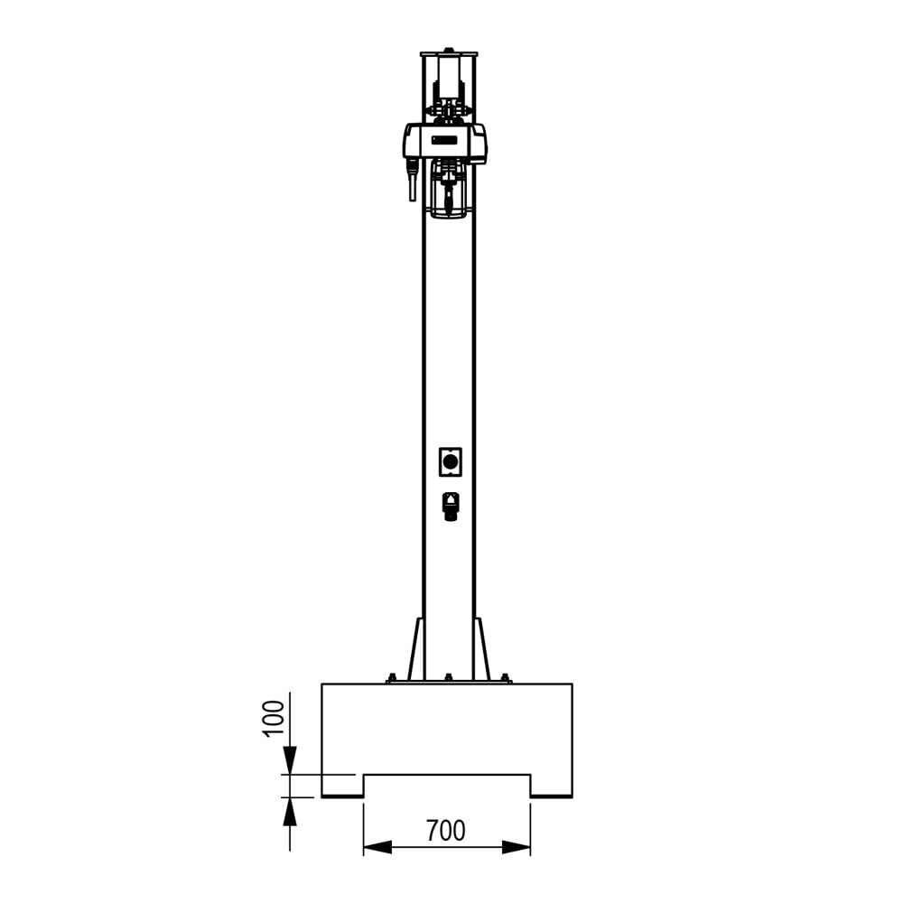 Produktabbildung Nr. 3: Brinkmann mobiler Säulenschwenkkran mit Stahl Ausleger, ABUS Kettenzug, Tragfähigkeit 160 kg, Ausladung 3 m