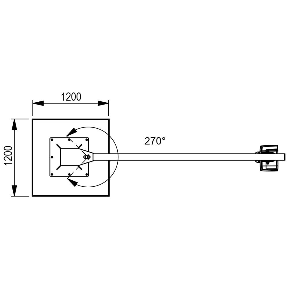 Produktabbildung Nr. 4: Brinkmann mobiler Säulenschwenkkran mit Stahl Ausleger, ABUS Kettenzug, Tragfähigkeit 160 kg, Ausladung 3 m