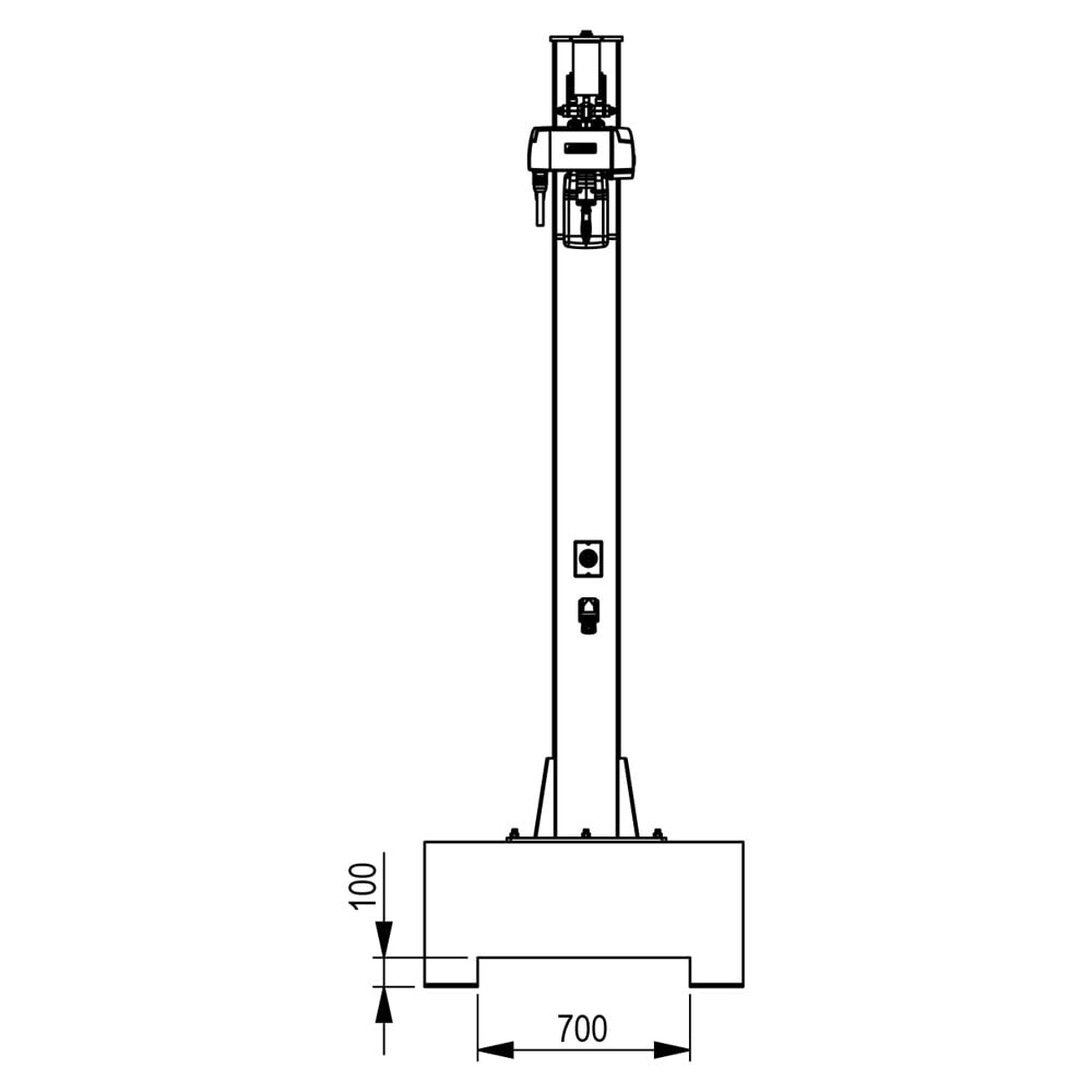 Produktabbildung Nr. 3: Brinkmann mobiler Säulenschwenkkran mit Stahl Ausleger, ABUS Kettenzug, Tragfähigkeit 160 kg, Ausladung 4 m