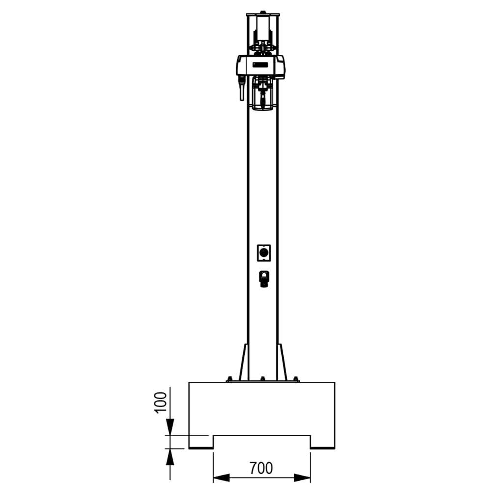 Produktabbildung Nr. 4: Brinkmann mobiler Säulenschwenkkran mit Aluminium Ausleger, ABUS Kettenzug, Tragfähigkeit 250 kg, Ausladung 3 m