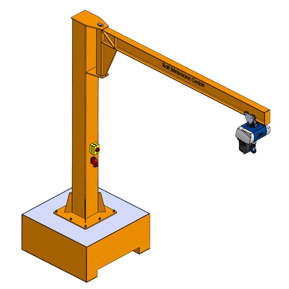 Produktabbildung Nr. 6: Brinkmann mobiler Säulenschwenkkran mit Aluminium Ausleger, ABUS Kettenzug, Tragfähigkeit 250 kg, Ausladung 3 m