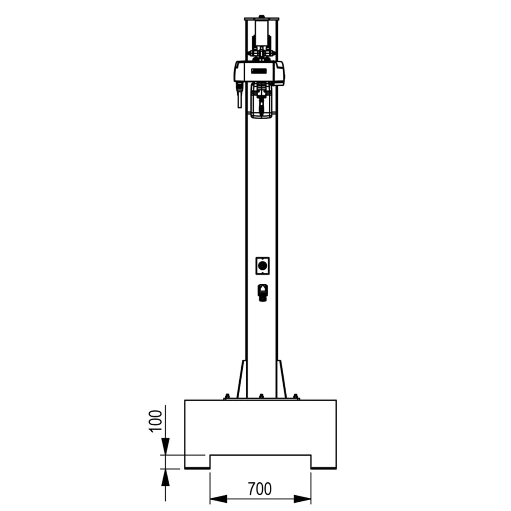Produktabbildung Nr. 3: Brinkmann mobiler Säulenschwenkkran mit Stahl Ausleger, ABUS Kettenzug, Tragfähigkeit 250 kg, Ausladung 4 m