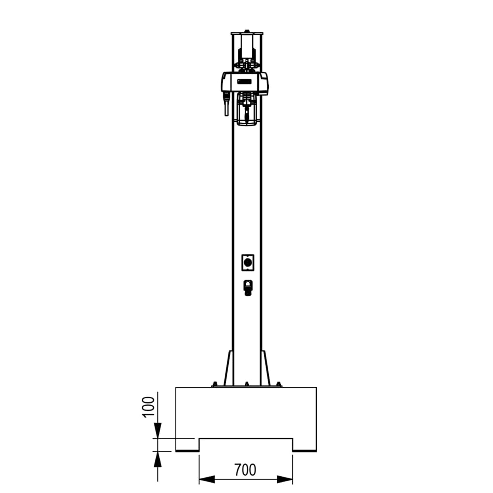 Produktabbildung Nr. 3: Brinkmann mobiler Säulenschwenkkran mit Stahl Ausleger, ABUS Kettenzug, Tragfähigkeit 500 kg, Ausladung 2 m