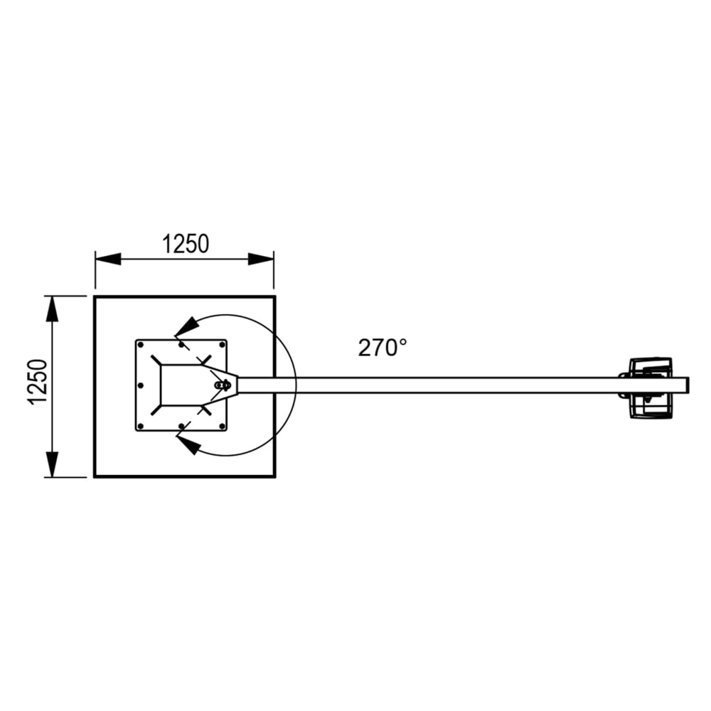 Produktabbildung Nr. 4: Brinkmann mobiler Säulenschwenkkran mit Stahl Ausleger, ABUS Kettenzug, Tragfähigkeit 500 kg, Ausladung 2 m