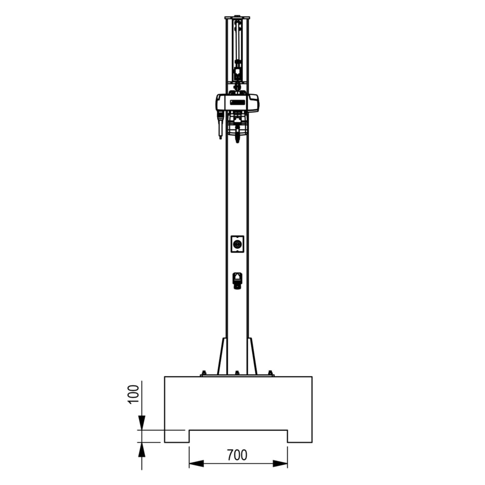 Produktabbildung Nr. 4: Brinkmann mobiler Säulenschwenkkran mit Aluminium Ausleger, ABUS Kettenzug, Tragfähigkeit 125 kg, Ausladung 2 m
