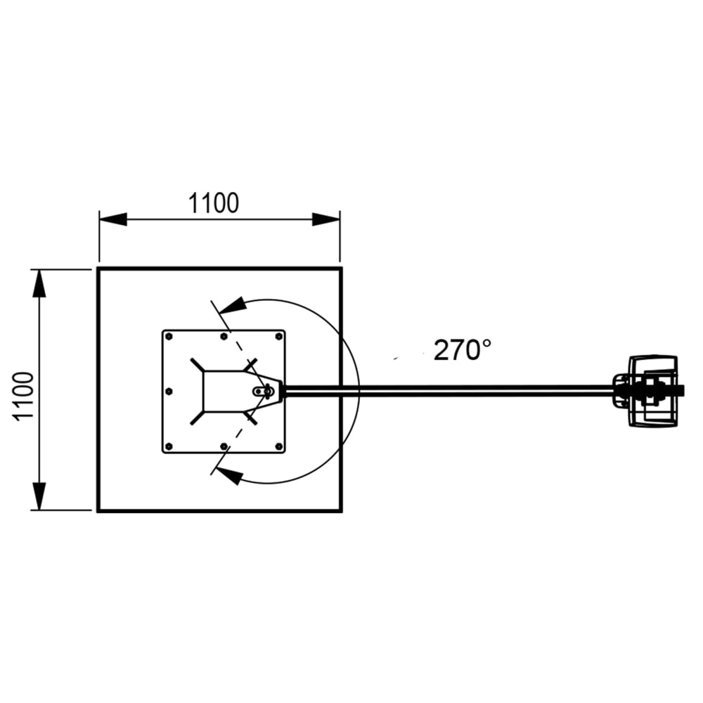 Produktabbildung Nr. 5: Brinkmann mobiler Säulenschwenkkran mit Aluminium Ausleger, ABUS Kettenzug, Tragfähigkeit 125 kg, Ausladung 2 m