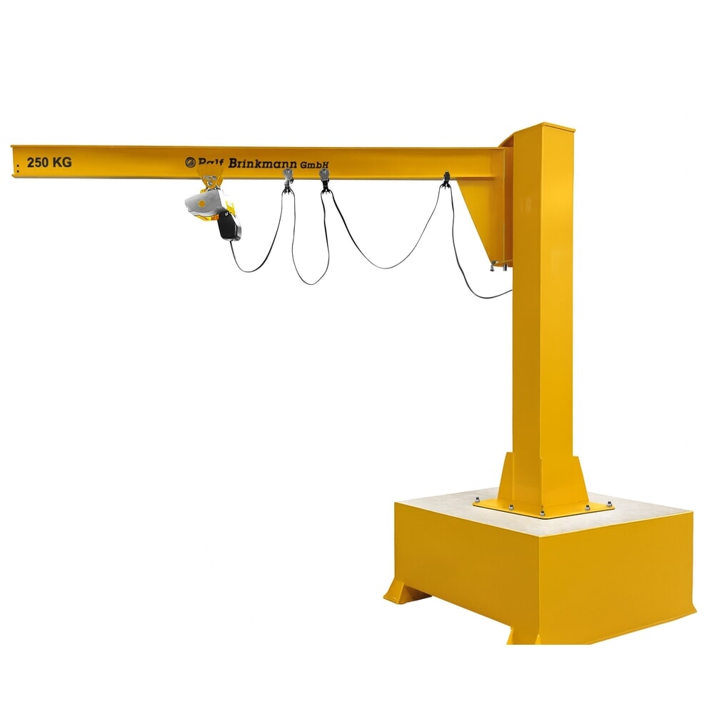 Produktabbildung Nr. 1: Brinkmann mobiler Säulenschwenkkran mit Stahl Ausleger, ABUS Kettenzug, Tragfähigkeit 160 kg, Ausladung 2m