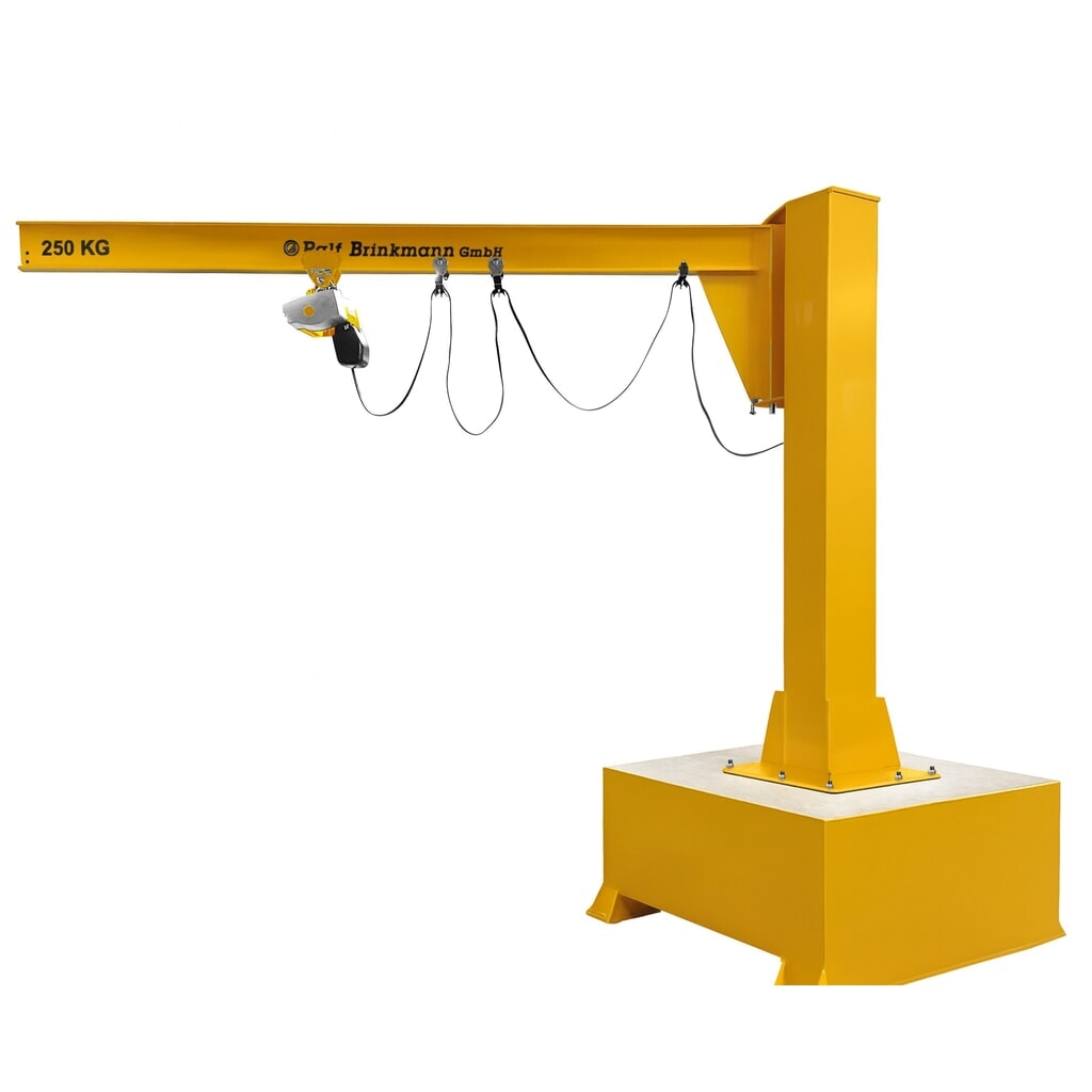 Brinkmann mobiler Säulenschwenkkran mit Stahl Ausleger, ABUS Kettenzug, Tragfähigkeit 160 kg, Ausladung 2 m Produktabbildung: Brinkmann mobiler Säulenschwenkkran mit Stahl Ausleger, ABUS Kettenzug, Tragfähigkeit 160 kg, Ausladung 2 m