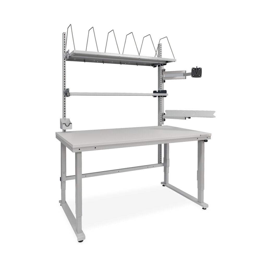 HEMMDAL Elektrisch höhenverstellbarer Packtisch ERGO 4, Komplett-Set, Tragfähigkeit 300 kg, HxBxT 720-1.220 x 1.600 x 900 mm Produktabbildung: HEMMDAL Elektrisch höhenverstellbarer Packtisch ERGO 4, Komplett-Set, Tragfähigkeit 300 kg, HxBxT 720-1.220 x 1.600 x 900 mm