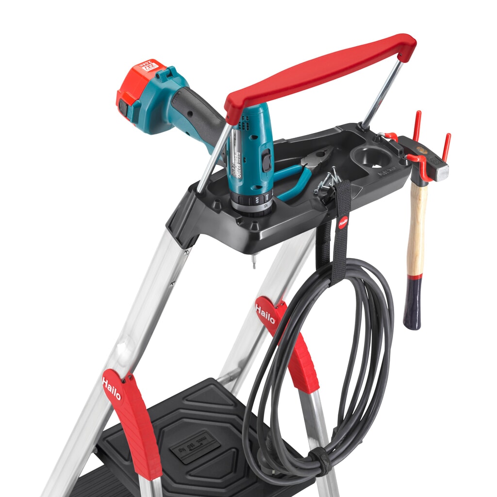 Hailo Stufen-Stehleiter L100 TopLine, Standhöhe 0,63 m Produktabbildung Nr. 2: Hailo Stufen-Stehleiter L100 TopLine, Standhöhe 0,63 m