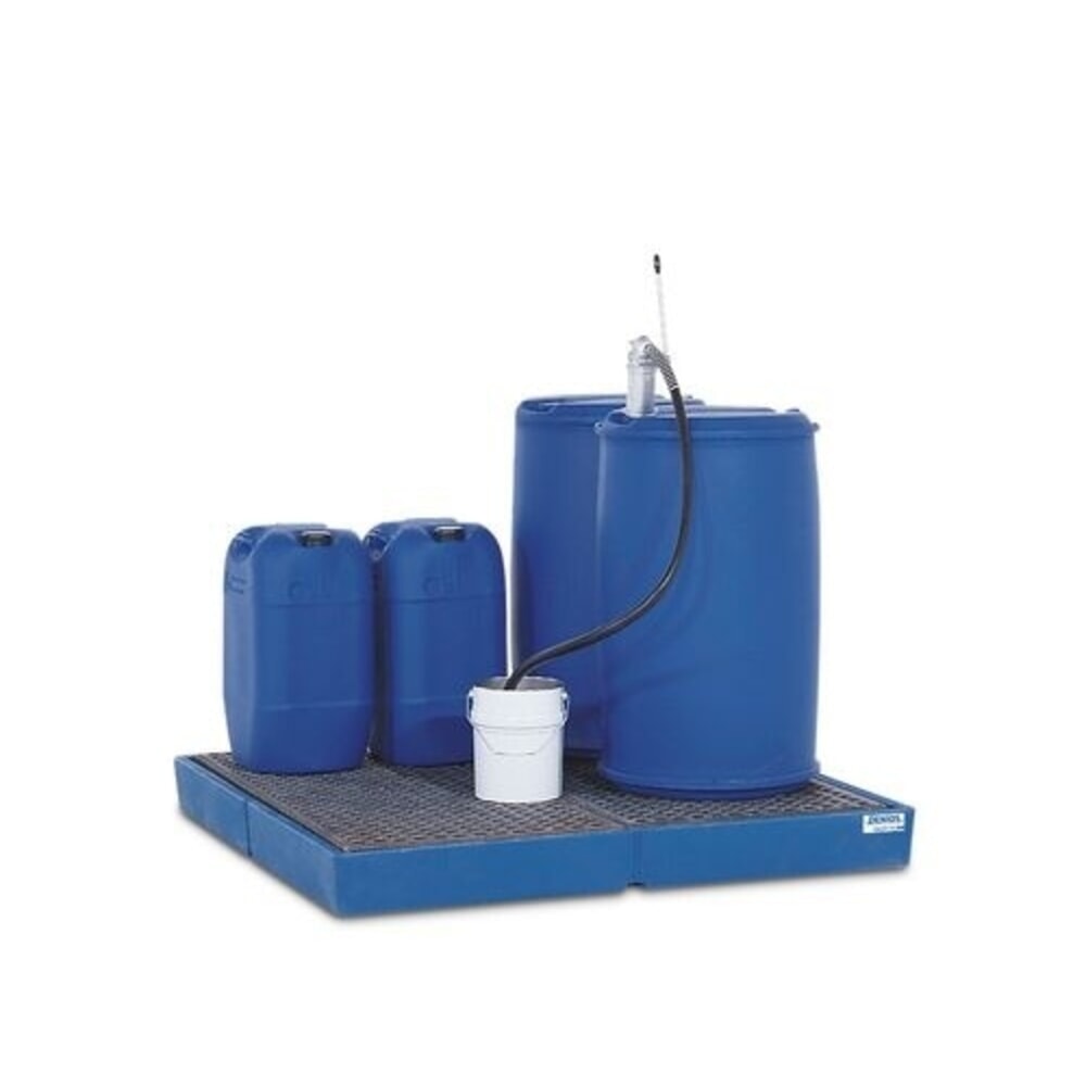 Produktabbildung: Denios Boden-Auffangwanne classic-line aus PE Einzelelement, mit PE-Gitterrost, HxBxT 150 x 1500 x 1500 mm