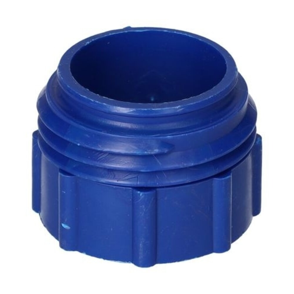 Produktabbildung: Denios Gewindeadapter von 2 Zoll fein (l) auf 2 Zoll Mauser grob (A), blau