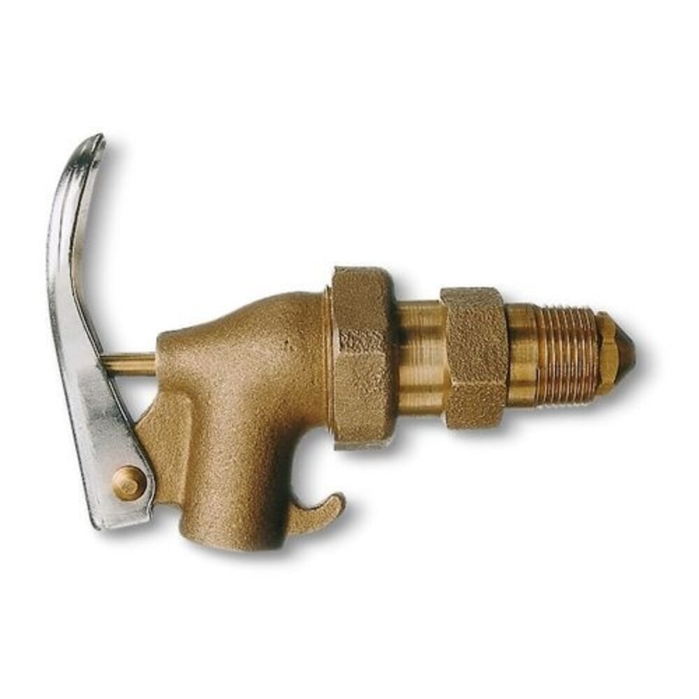 Produktabbildung Nr. 1: Denios selbstschließender Messingzapfhahn für Stahlfässer, Gewinde-Ø 3/4 Zoll, für nicht-korrosive Flüssigkeiten