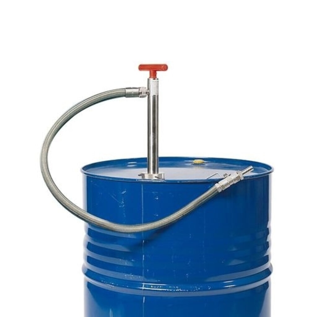 Denios Fasspumpe, Edelstahl, elektrisch leitfähiger PTFE-Schlauch, 570 mm Tauchtiefe Produktabbildung: Denios Fasspumpe, Edelstahl, elektrisch leitfähiger PTFE-Schlauch, 570 mm Tauchtiefe