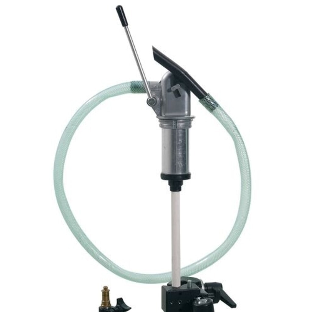 Denios Fasspumpe aus Zink-Druckguss, mit PVC-Schlauch und Auslaufkrümmer, 700 mm Tauchtiefe Produktabbildung: Denios Fasspumpe aus Zink-Druckguss, mit PVC-Schlauch und Auslaufkrümmer, 700 mm Tauchtiefe