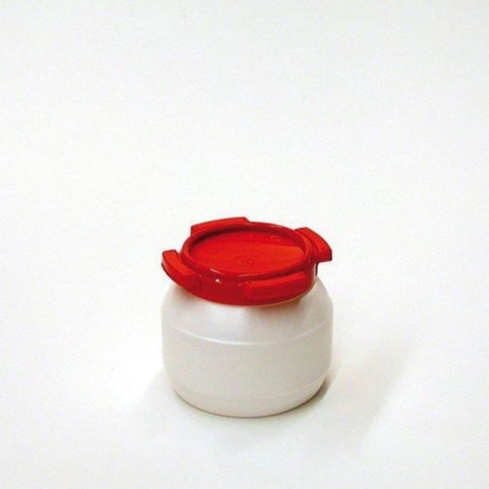 Produktabbildung: Denios Weithals-Fass aus Polyethylen (PE), weiß-rot WH 3, 3,6 l Volumen