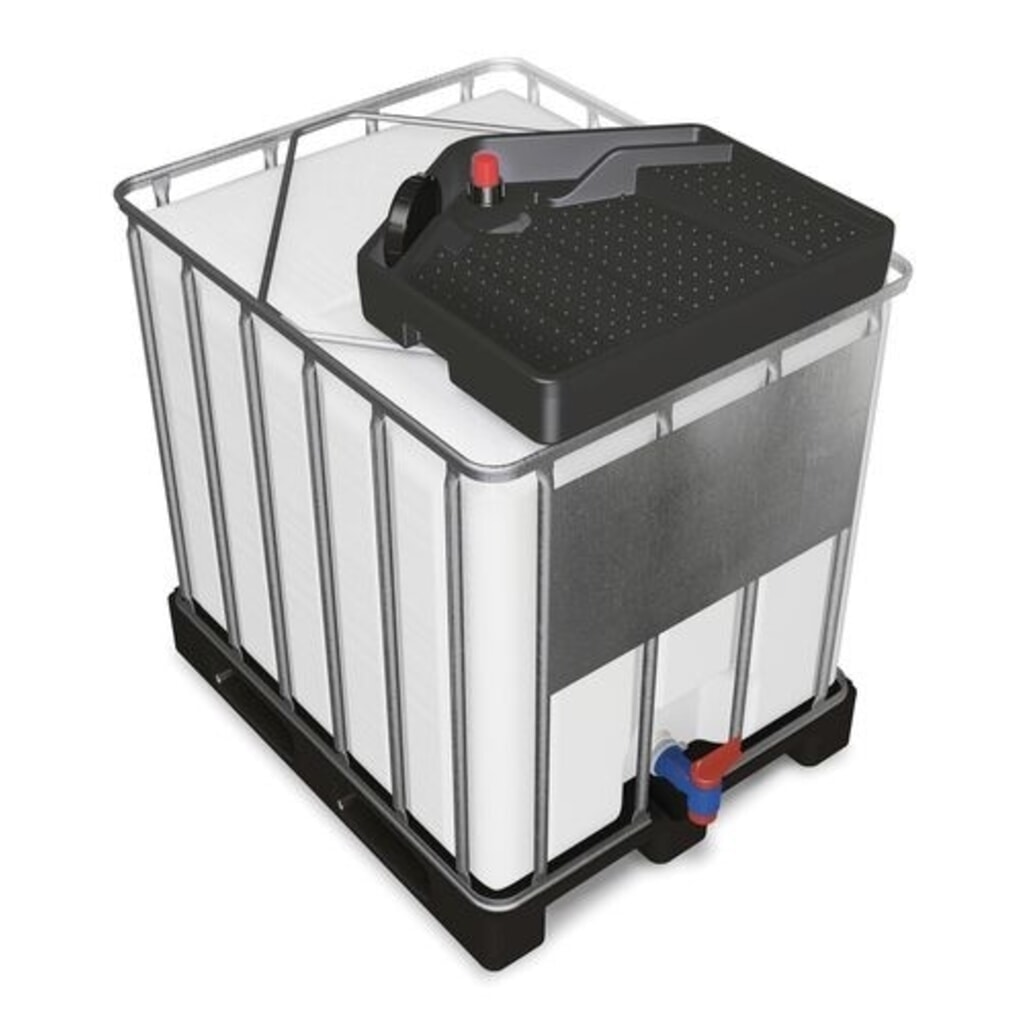 Produktabbildung: Denios Fasstrichter für IBC FALCON aus PE, 15 l, eckig, Ablauföffnung Ø 145 mm