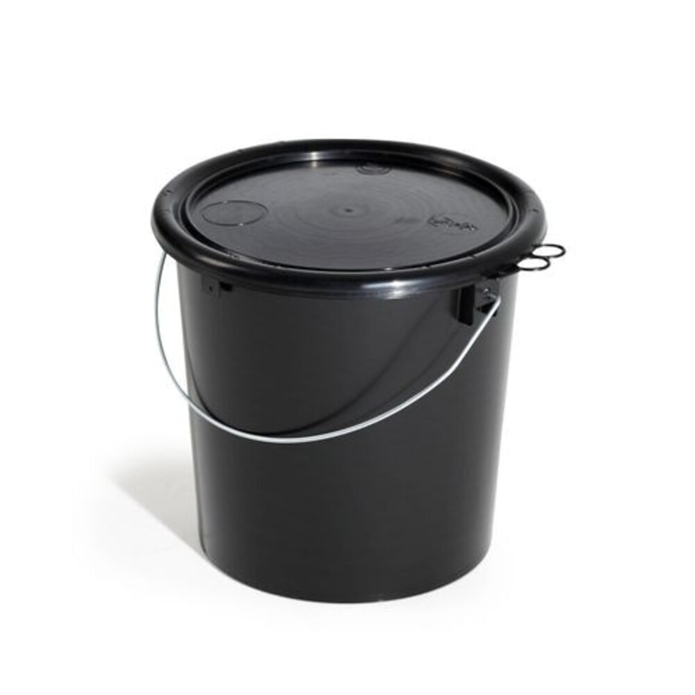 Produktabbildung Nr. 1: Denios UN-Eimer aus Polypropylen (PP), 11 l, schwarz mit Deckel, leitfähig, 5 Stück