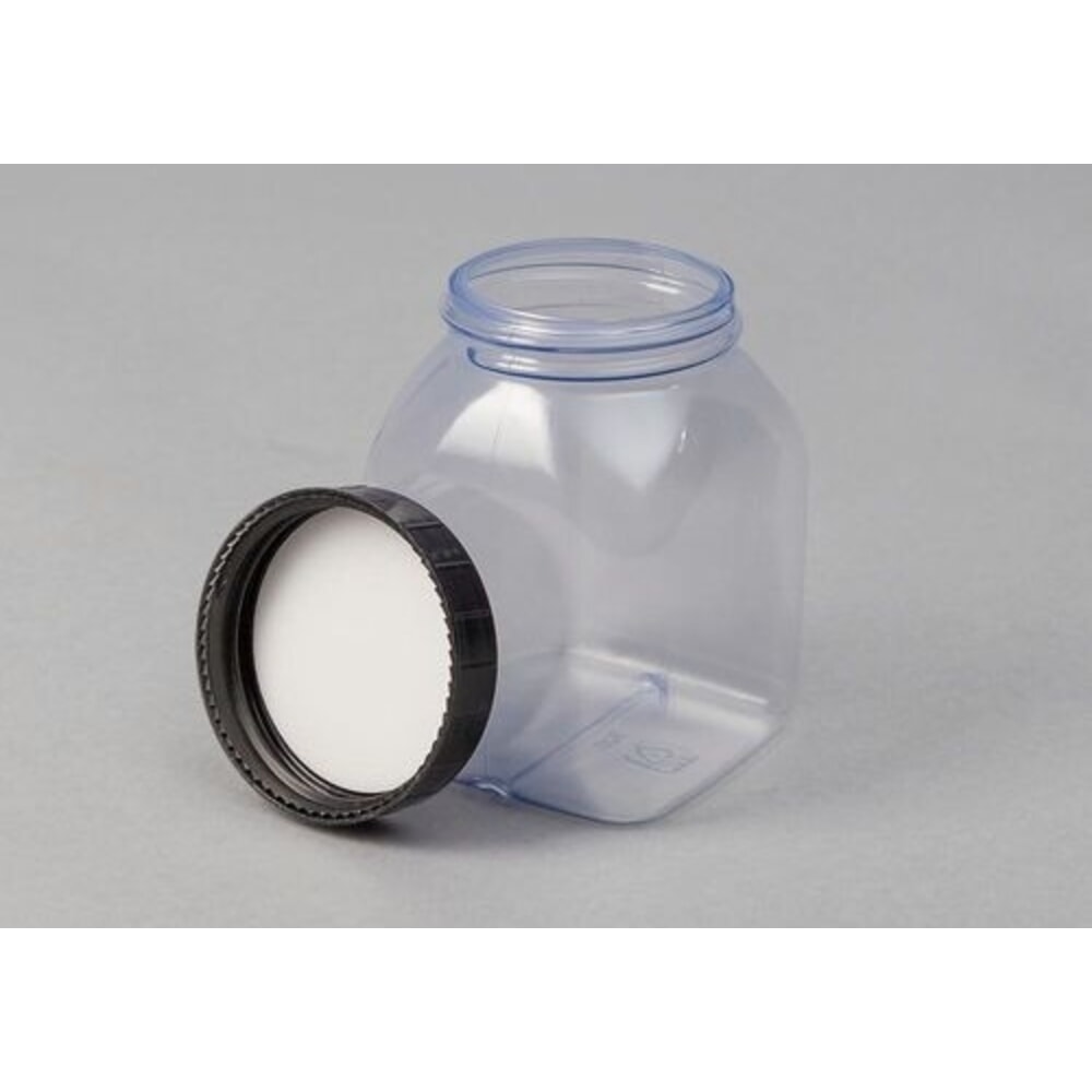 Produktabbildung: Denios Weithalsflaschen aus PVC, eckig, natur-transparent, 500 ml, 16 Stück