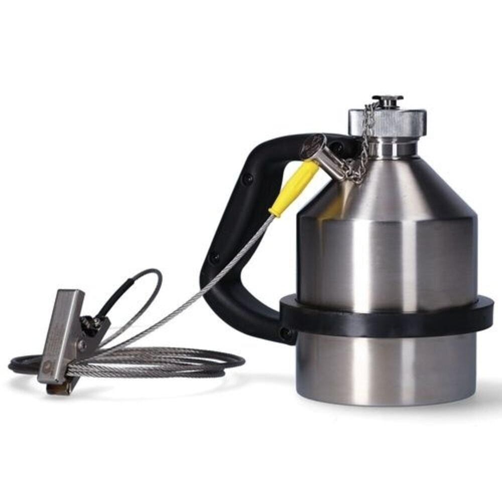 Produktabbildung: Denios Sicherheitskanne FALCON aus Edelstahl, Erdungsanschluss, Schraubkappe, 1 l