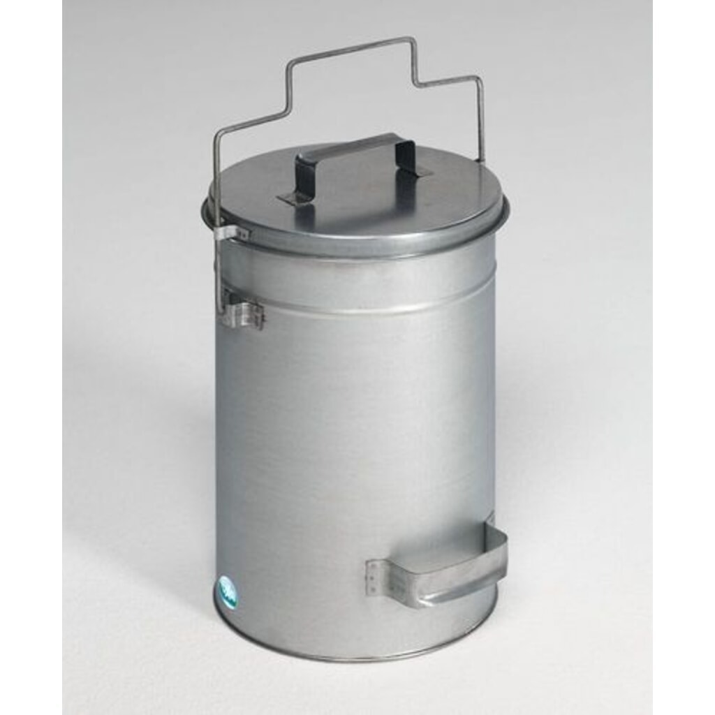 Denios Sicherheitsabfallbehälter mit Deckel, verzinkt, 15 l Volumen Produktabbildung: Denios Sicherheitsabfallbehälter mit Deckel, verzinkt, 15 l Volumen