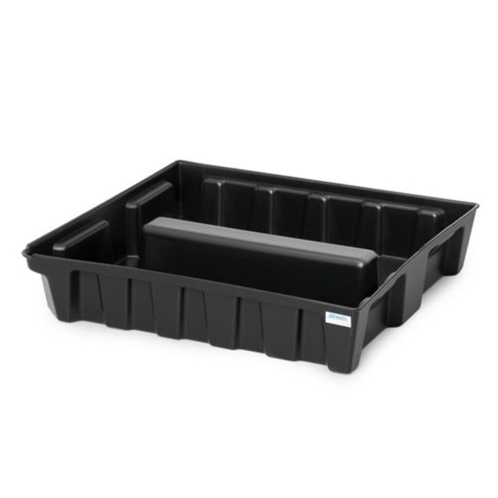 Produktabbildung: Denios Kleingebinde-Auffangwanne base-line aus PE, Höhe 160 mm, mit Ablauf, ohne Gitterrost, Auffangvolumen 70 l
