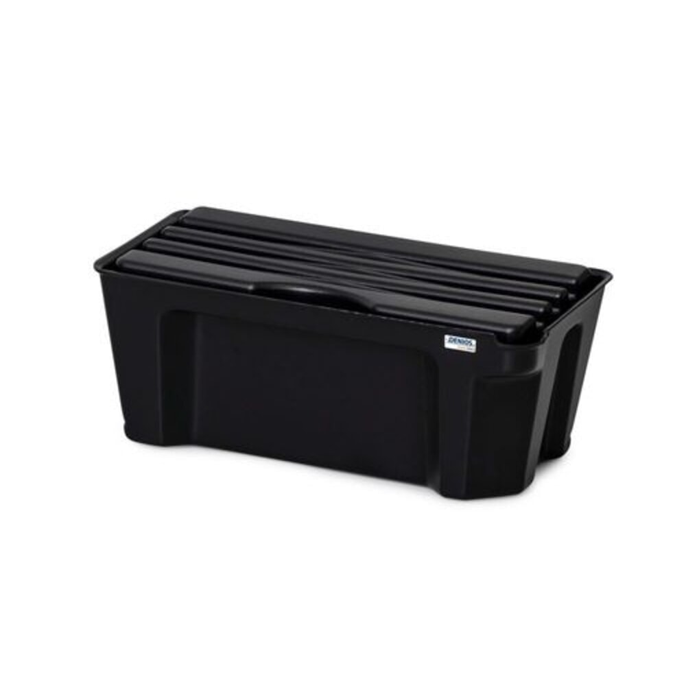 Produktabbildung: Denios Kleingebinde-Auffangwanne base-line aus PE, Höhe 160 mm, mit Ablauf und PE-Gitterrost, Auffangvolumen 5 l