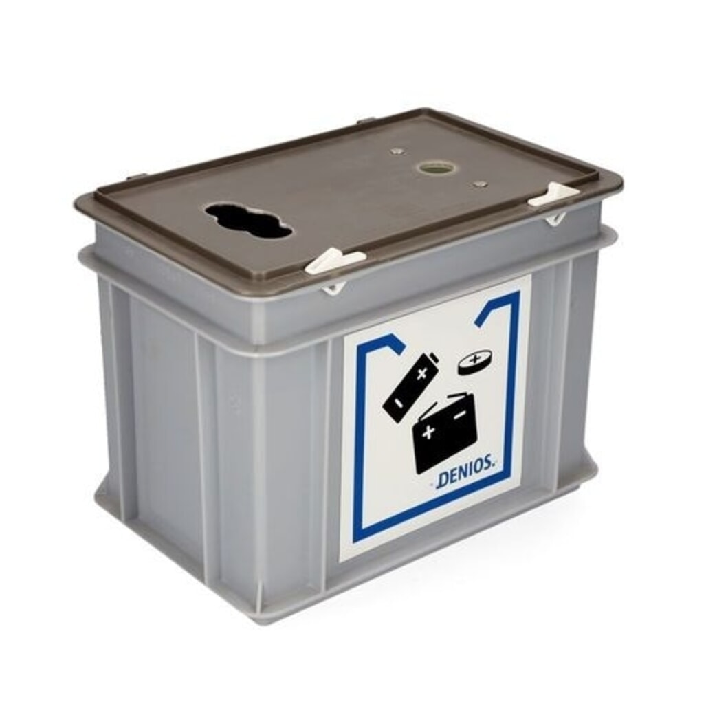 Denios Altbatterie-Sammelbox, Kunststoff, für Batterien und Knopfzellen, 9 l Produktabbildung: Denios Altbatterie-Sammelbox, Kunststoff, für Batterien und Knopfzellen, 9 l