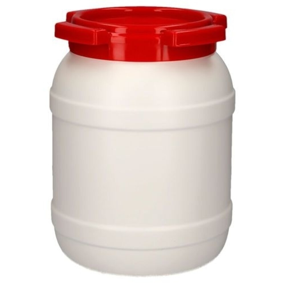 Produktabbildung Nr. 2: Denios Weithals-Fass aus Polyethylen (PE), weiß-rot WH 6, 6,4 l Volumen