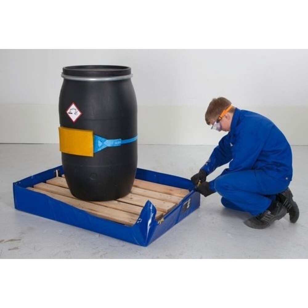 N° de l'image du produit 3 : Denios bac de rétention réutilisable pliable en plastique, volume de 300 l, H x l x P 225 x 1240 x 1240 mm