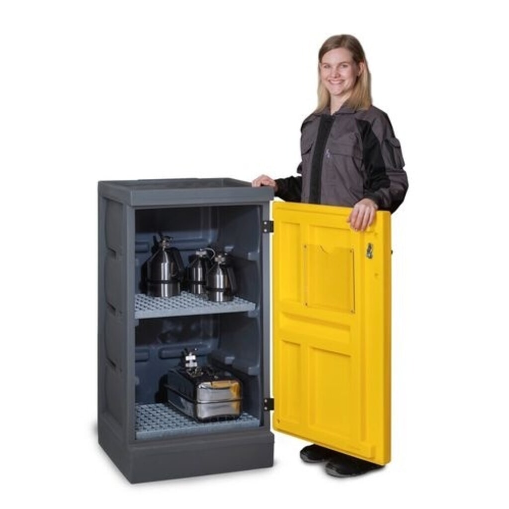 Produktabbildung Nr. 4: Denios Chemikalienschrank aus PE, HxBxT 1.130 x 610 x 640 mm, 2 Gitterroste, verzinkt