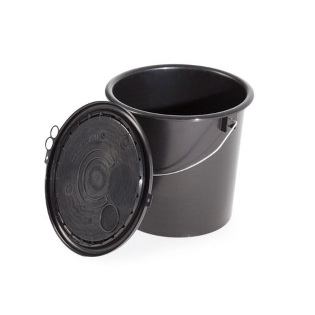 Produktabbildung Nr. 2: Denios UN-Eimer aus Polypropylen (PP), 11 l, schwarz mit Deckel, leitfähig, 5 Stück