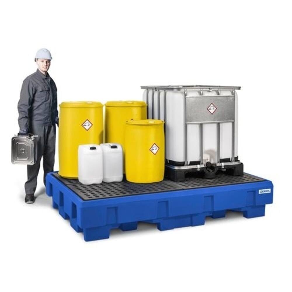 Produktabbildung Nr. 2: Denios Auffangwanne classic-line aus PE für 2 IBC, Abfüllbereich und PE-Gitterrost, HxBxT 485 x 2460 x 1800 mm