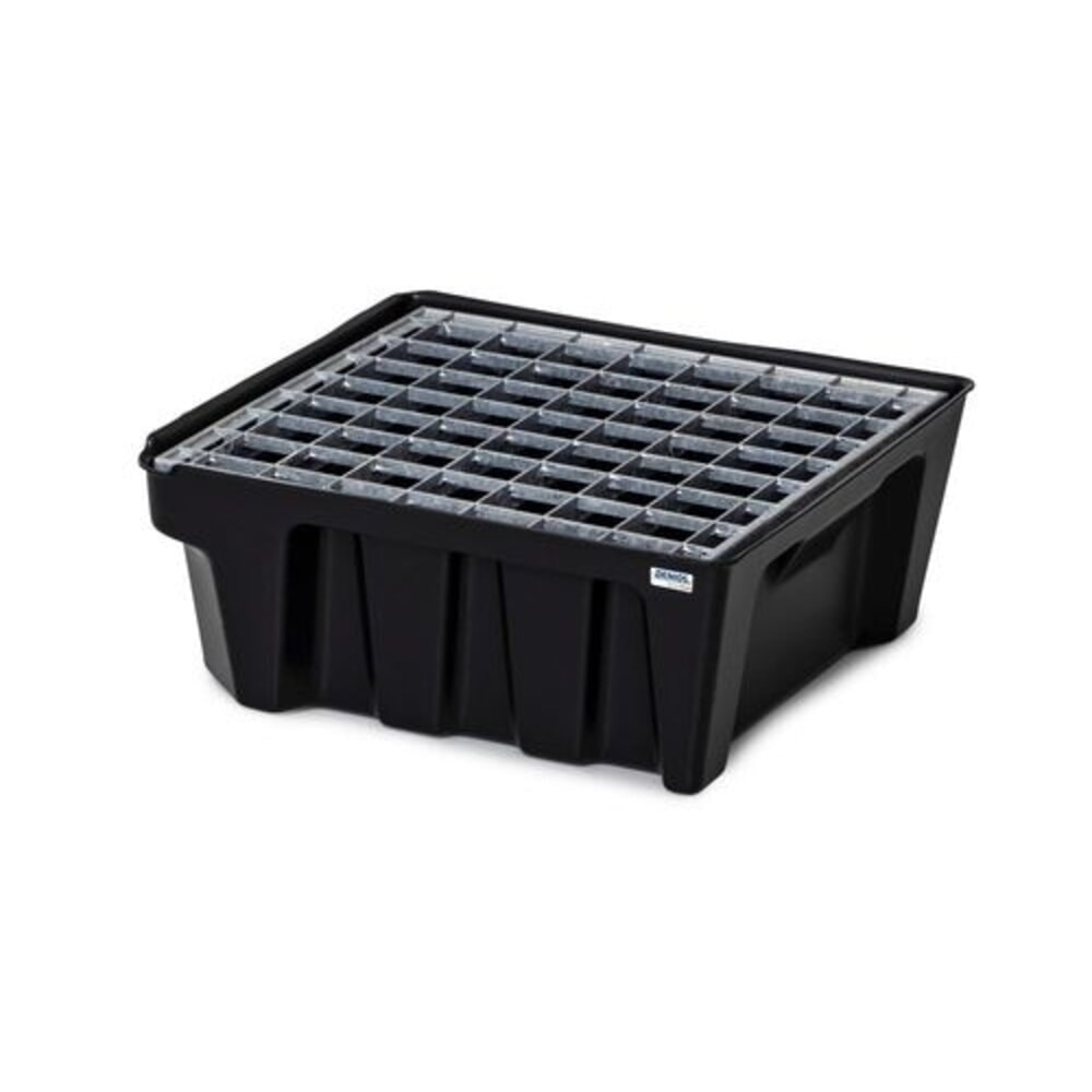 Produktabbildung Nr. 2: Denios Kleingebinde-Auffangwanne base-line aus PE, Höhe 160 mm, mit Ablauf und verz Gitterrost, Auffangvolumen 14 l