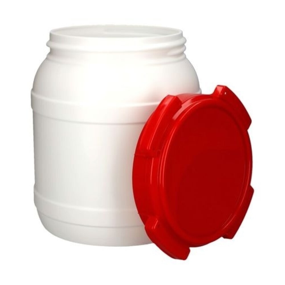 Produktabbildung Nr. 3: Denios Weithals-Fass aus Polyethylen (PE), weiß-rot, WH 15, 15 l Volumen