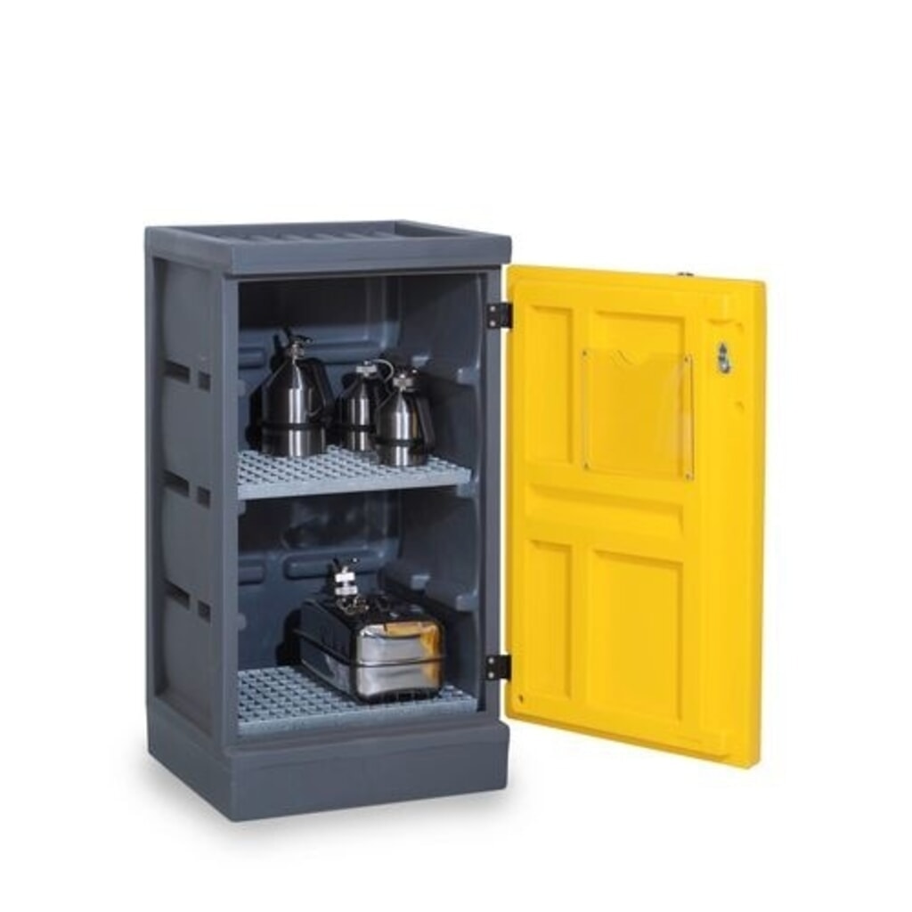 Produktabbildung Nr. 5: Denios Chemikalienschrank aus PE, HxBxT 1.130 x 610 x 640 mm, 2 Gitterroste, verzinkt
