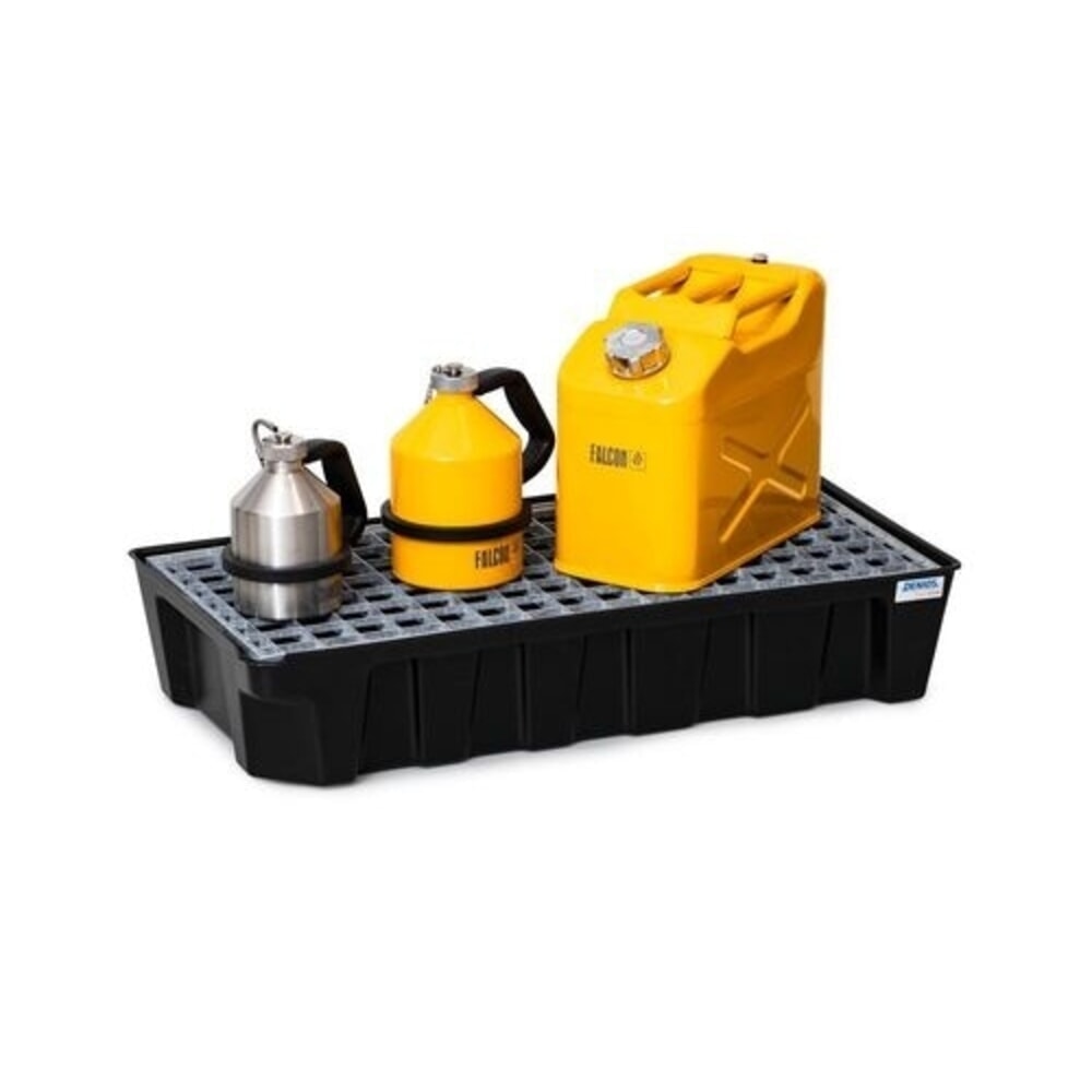 Produktabbildung Nr. 3: Denios Kleingebinde-Auffangwanne base-line aus PE, Höhe 160 mm, mit Ablauf und verz Gitterrost, Auffangvolumen 30 l