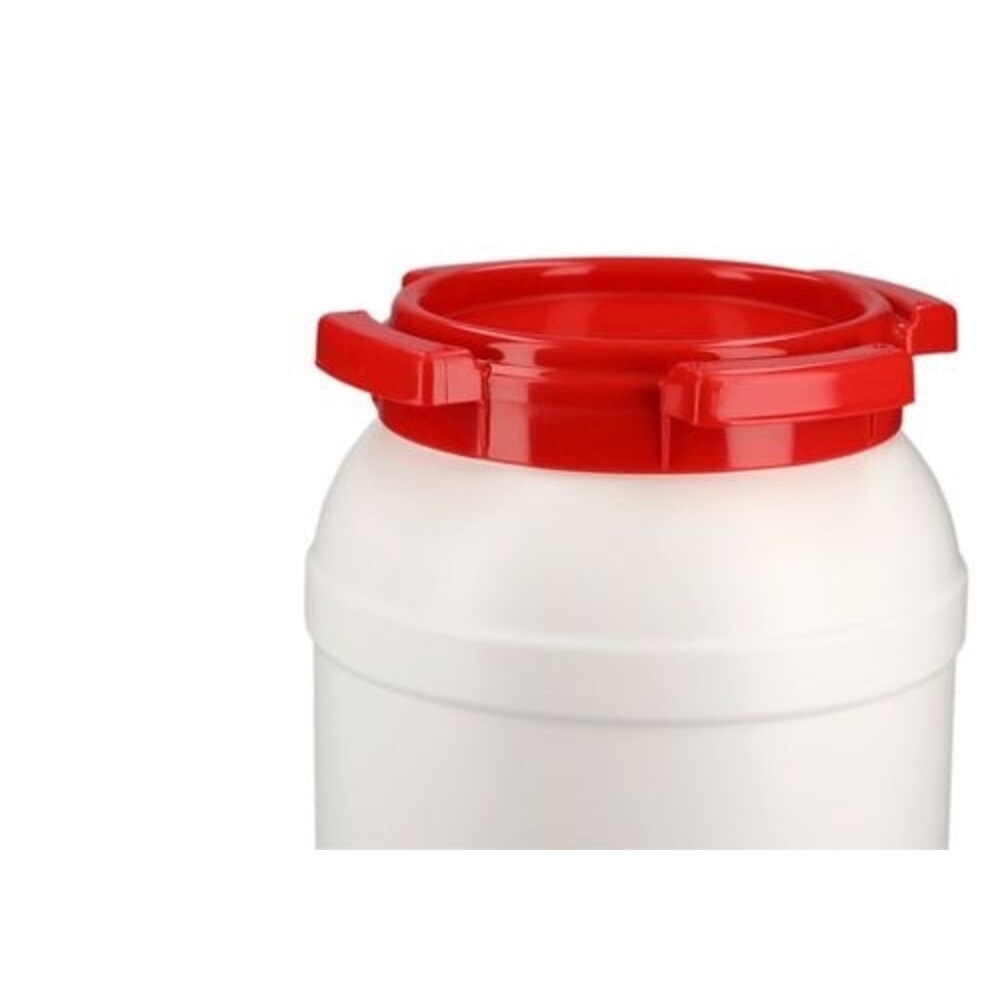 Produktabbildung Nr. 4: Denios Weithals-Fass aus Polyethylen (PE), weiß-rot WH 6, 6,4 l Volumen