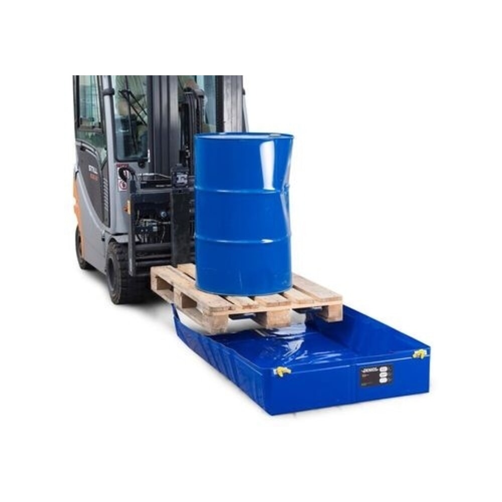 N° de l'image du produit 5 : Denios bac de rétention réutilisable pliable en plastique, volume de 300 l, H x l x P 225 x 1240 x 1240 mm