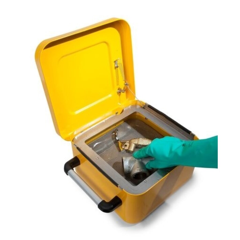 Produktabbildung Nr. 4: Denios Kleinteilereiniger FALCON aus Stahl, Erdungsanschluss, lackiert, mit Eintauchsieb, 10 l