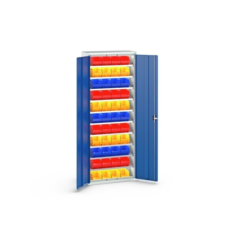 Produktabbildung Nr. 3: bott verso Magazinschrank, mit 10 Fachböden und 44 Sichtlagerkästen, BxTxH: 800 x 350 x 2000 mm