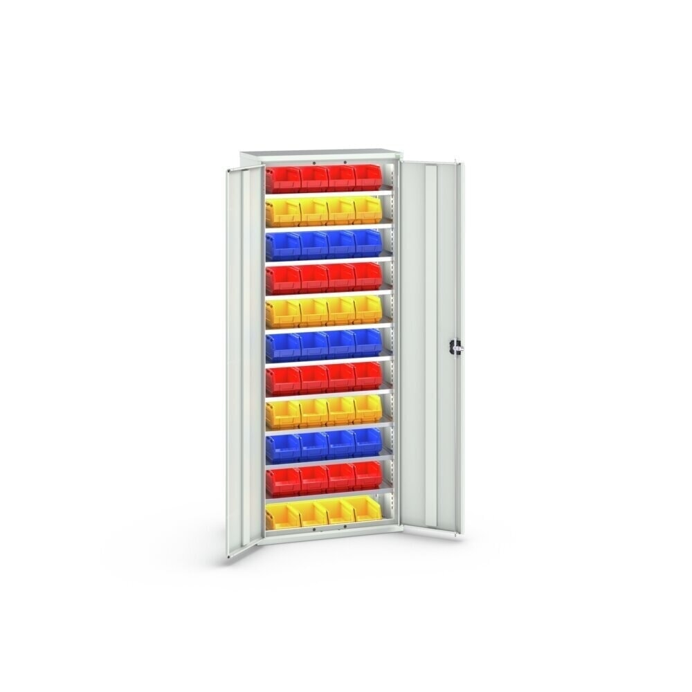 Produktabbildung Nr. 3: bott verso Magazinschrank, mit 10 Fachböden und 44 Sichtlagerkästen, BxTxH: 800 x 350 x 2000 mm