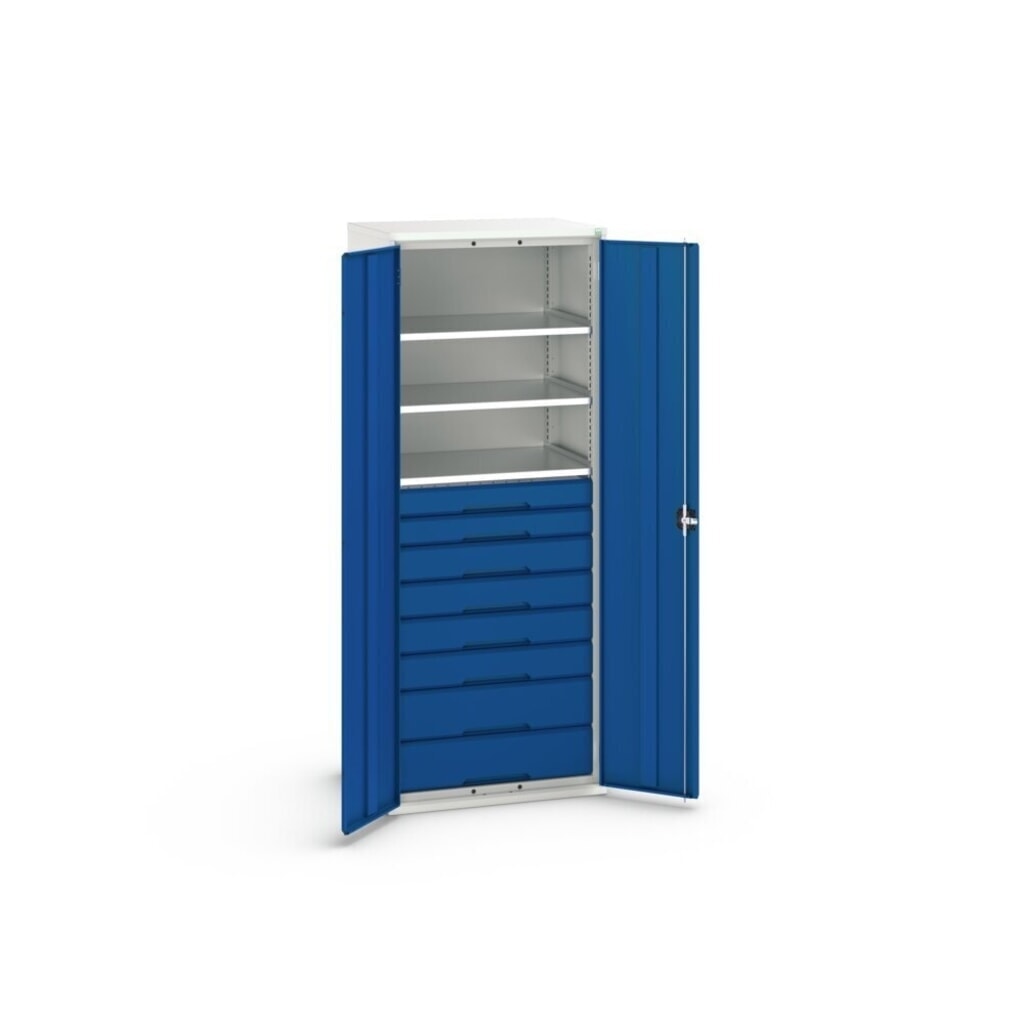 Produktabbildung Nr. 3: bott verso Flügeltürschrank mit Schubladen, mit 3 Fachböden und 8 Schubladen, BxTxH: 800 x 550 x 2000 mm