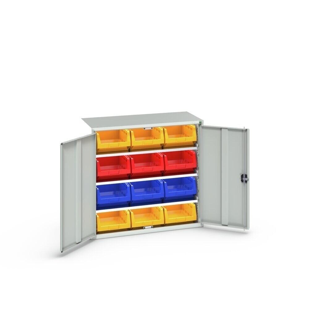 Produktabbildung Nr. 3: bott verso Magazinschrank, mit 3 Fachböden und 12 Sichtlagerkästen, BxTxH: 1050 x 550 x 1000 mm